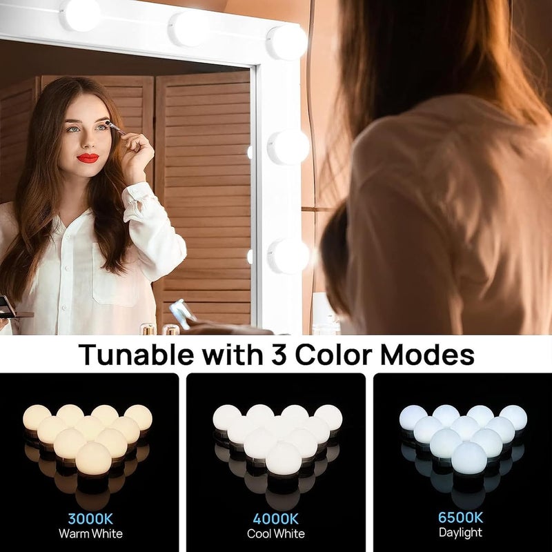 Affordable purchase options Led Vanity Mirror Lights, Vanity Lights for Makeup Dressing Mirror Lighting 10 Dimmable Bulbs with Adjustable Light Color for Makeup Dressing Room Bathroom Global easy assemble picks - Image 4