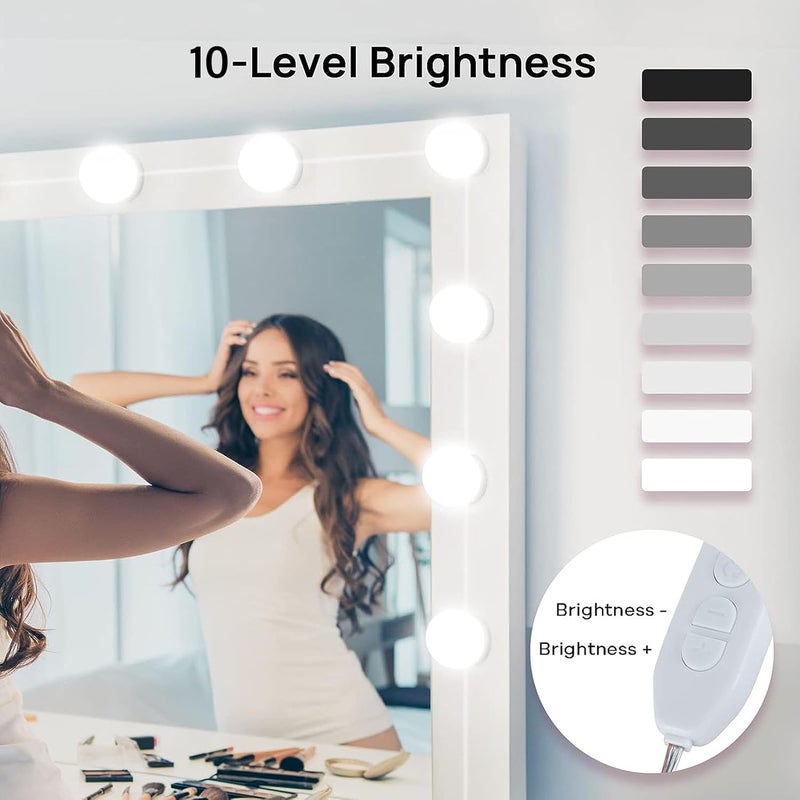 Affordable purchase options Led Vanity Mirror Lights, Vanity Lights for Makeup Dressing Mirror Lighting 10 Dimmable Bulbs with Adjustable Light Color for Makeup Dressing Room Bathroom Global easy assemble picks - Image 2