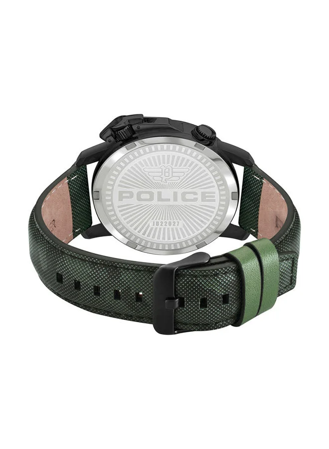 POLICE Men's Kavalan Analog Leather Wrist Watch - 44mm - Green