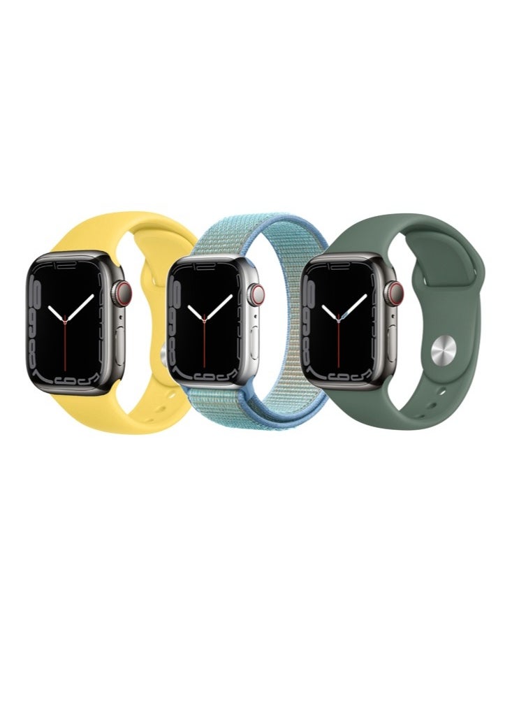 بيرفيي 3 قطع من أحزمة الساعة البديلة لساعة Apple Watch متوافقة مع Apple Watch 49/46/45/44/42mm Series 10/9/8/7/6/5/4/SE/Ultra  - Image 1