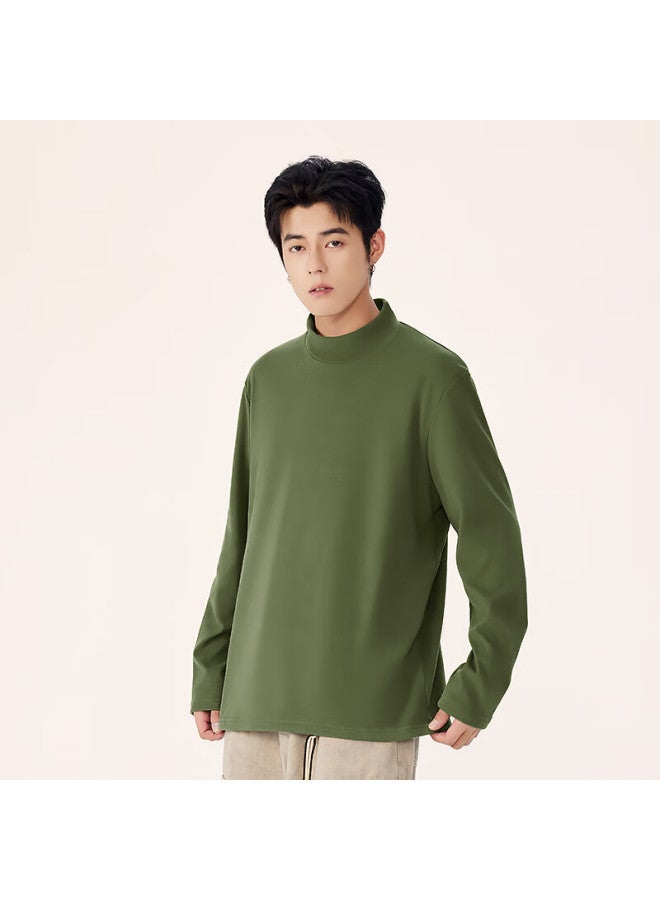 Mingchuang Youpin Miniso Men's Base Layer Half Turtleneck Autumn And Winter Fleece Thermal Underwear Couple's Innerwear Z Black 2XL - Image 4