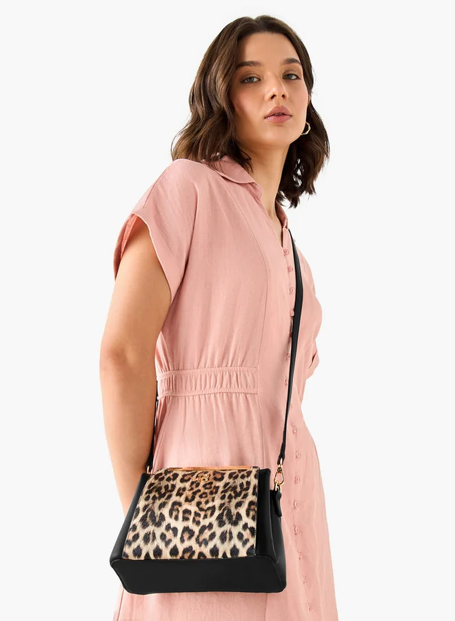 فلورا بيلا من شو إكسبرس Animal Print Crossbody Bag with Detachable Strap
