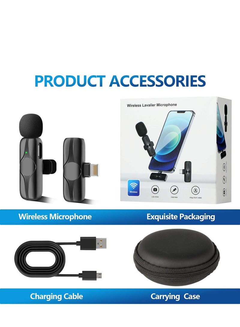 SYOSI Wireless Lavalier Microphone for iPhone, iPad - Cordless Omnidirectional Condenser Recording Mic TikTok, Facebook, Phone Video Recording, Interview, Vlog, Auto Sync and Noise Reduction(Black) - Image 5