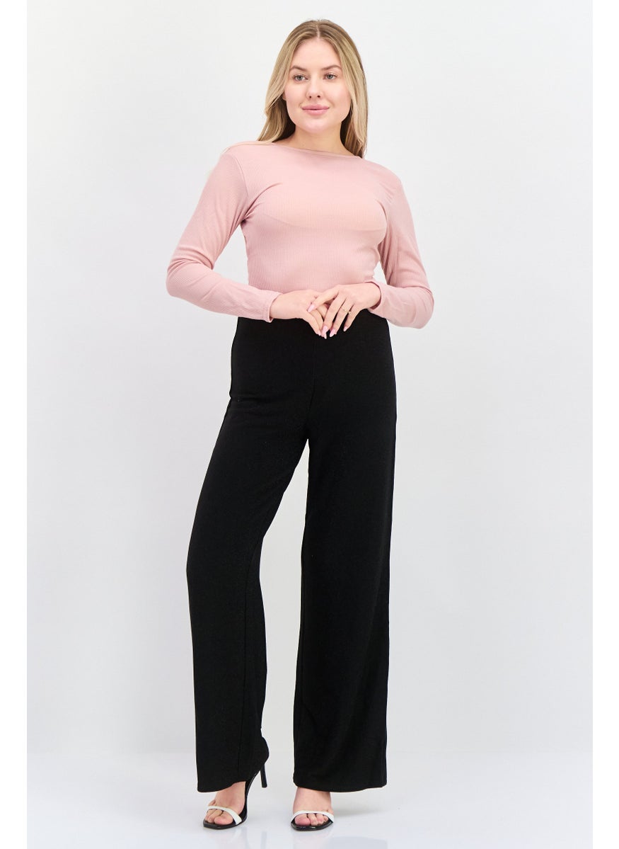 Missguided Women Petite Size Ribbed Long Sleeve  Bodysuit, Pink  - Image 4