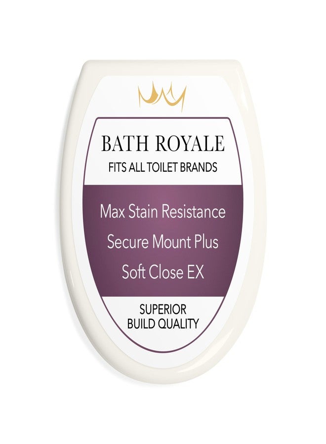 Bath Royale Round Toilet Seat Replacement with Cover BR500-01 Slow Close, Heavy Duty Sturdy, Stain-Resistant, No Jiggle and Easy to Clean, Fits All Toilet Brands, Executive Series - Biscuit/Linen, - Image 1