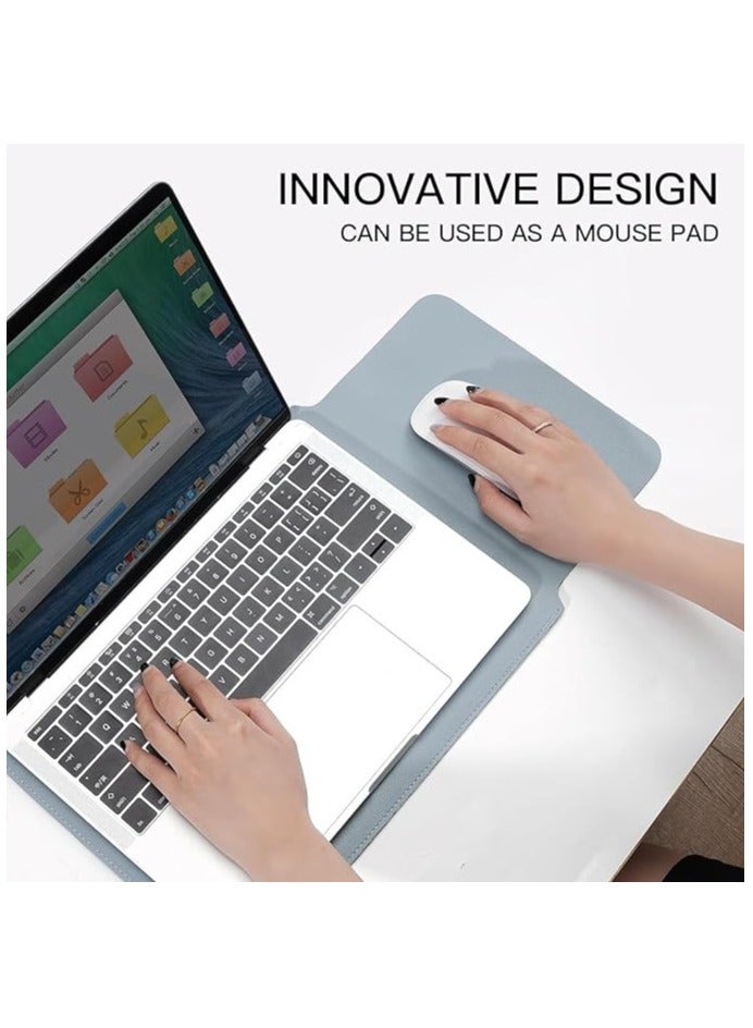 Green Tiger Laptop Sleeve Case,15inch PU Leather Laptop Sleeve,Waterproof Durable Laptop Case,Computer Sleeve PU Leather,Laptop Tablet Sleeve Case Compatible with 16inch New MacBook for Travel-Blue - Image 5