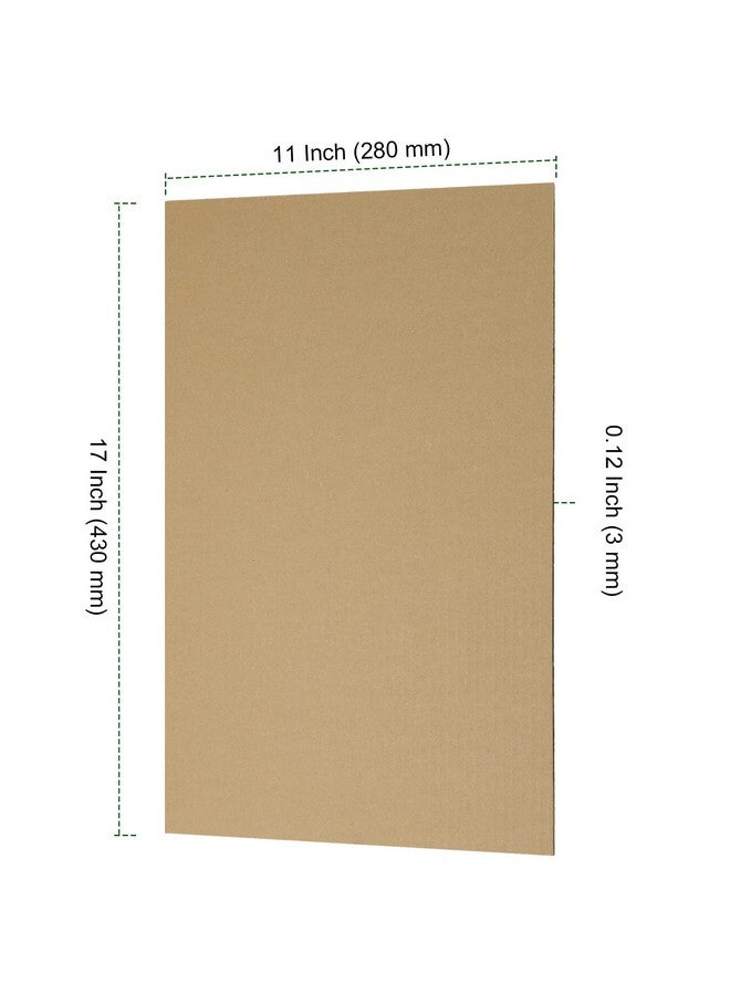 بينجيو 50 حزمة من صفائح الورق المقوى المموج مقاس 11 × 17 بوصة 1/8 صفائح من الورق المقوى البني السميك من الورق المقوى المموج لتعبئة الحرف اليدوية البريدية - Image 2