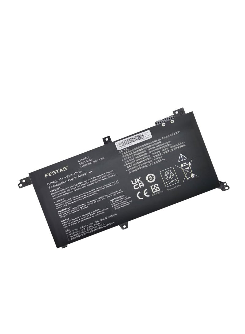 FESTAS 42Wh B31N1732 Battery Compatible with ASUS Vivobook S14 S430FA S430FN S430UA S430UAN S430UN S430UF FX571GT FX571LH FX571LI F571GD F571GT K430F K430FA K430FA 430U V; 430U X430U X430UA X430UN - Image 1