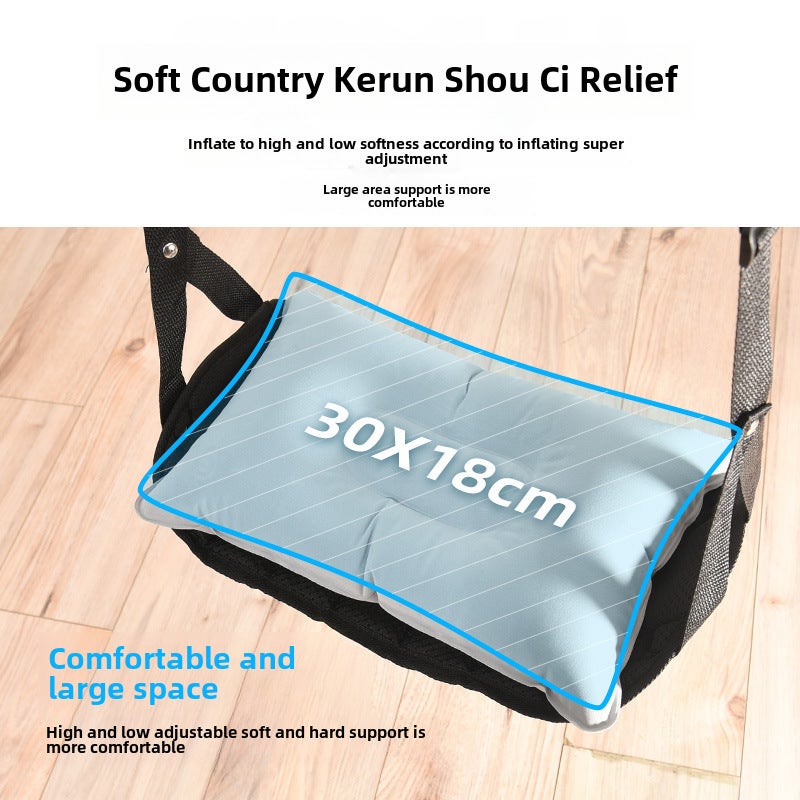 Office hanging foot rest foot rest for lunch break high-speed rail sleeping artifact aircraft train desk lower foot mat(Inflatable cushion-dark blue) - Image 4