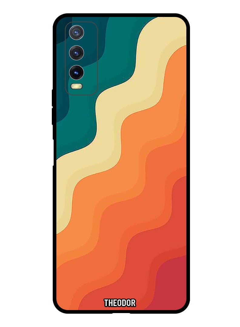 Theodor جراب حماية مضاد للخدش ومقاوم للصدمات لهاتف VIVO Y20S 5G بخطوط منحنية - Image 1