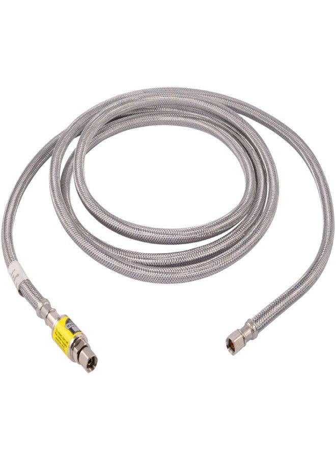 Eastman Ice Maker Connector, 1/4 Inch Compression, Flood Defender Auto Shutoff Valve, 10 Foot Flexible Braided Stainless Steel Hose, 98554 - Image 1