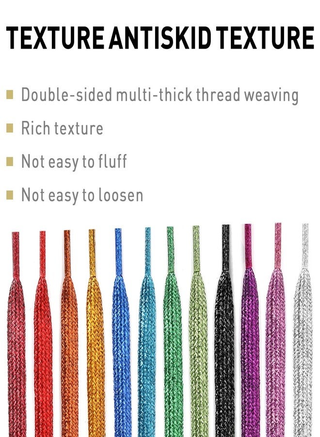NDTEZUGT Flat Glitter Shoe Laces for Travis shoes, 5/16"(8mm) Shiny Metallic Luster Shoelaces, Sparkly Shoe Laces For Sneaker, Silver, 54"/140cm - Image 4
