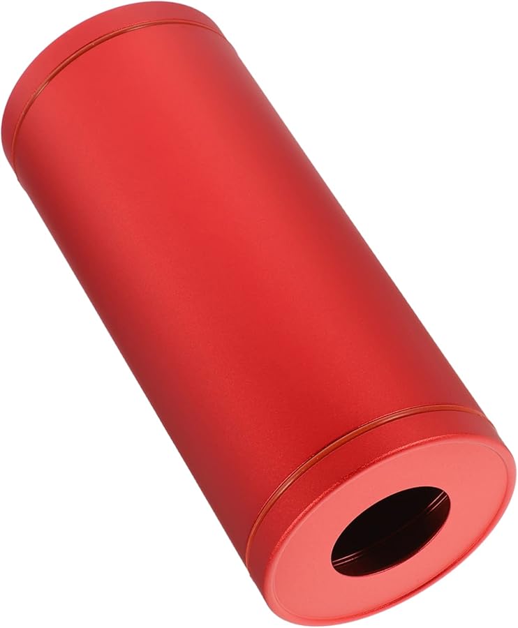 حامل علبة المناديل للسيارة باللون الأحمر المعدني موزع أسطواني إبداعي للسفر والمكتب والمنزل - Image 2