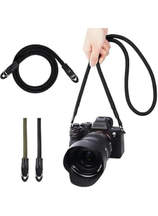 SYOSI Anti-Slip Camera Neck Strap, Quick Release Hand Strap, Professional Shoulder Straps with Climbing Rope Design, DSLR/Mirrorless Camera Straps, Suitable for Most Digital Cameras, Comfortable (Black) - Image 1