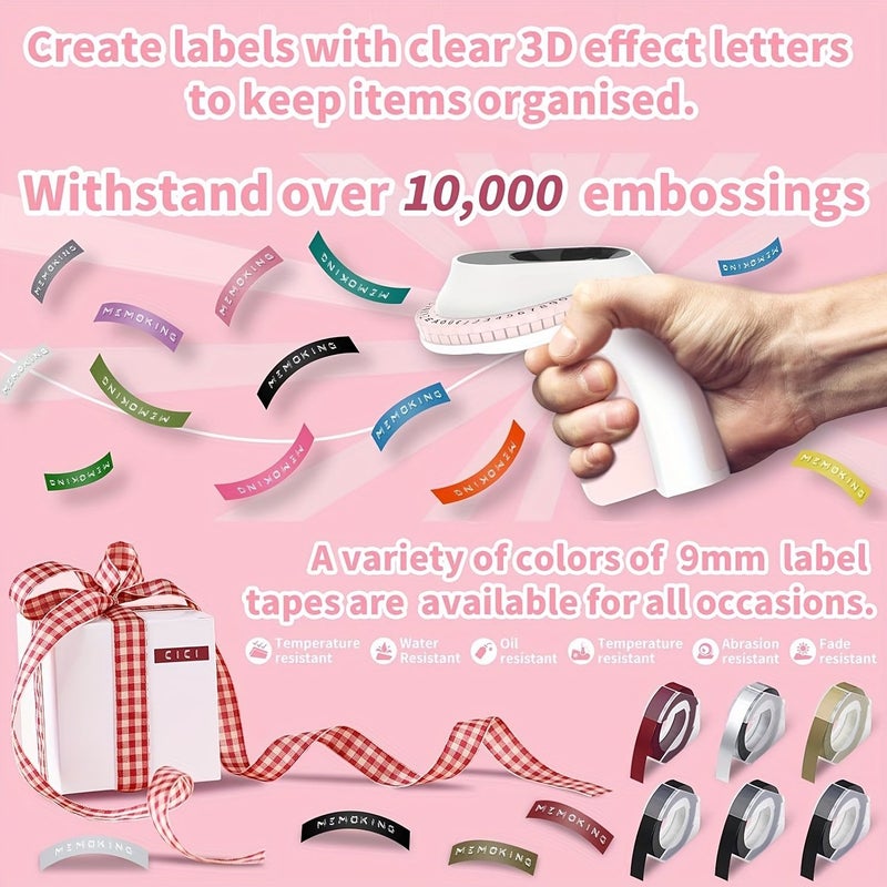 1pc Blue Label Maker with 6 Label Tapes Portable Handheld Label Machine for Home Office and Crafts - Image 5