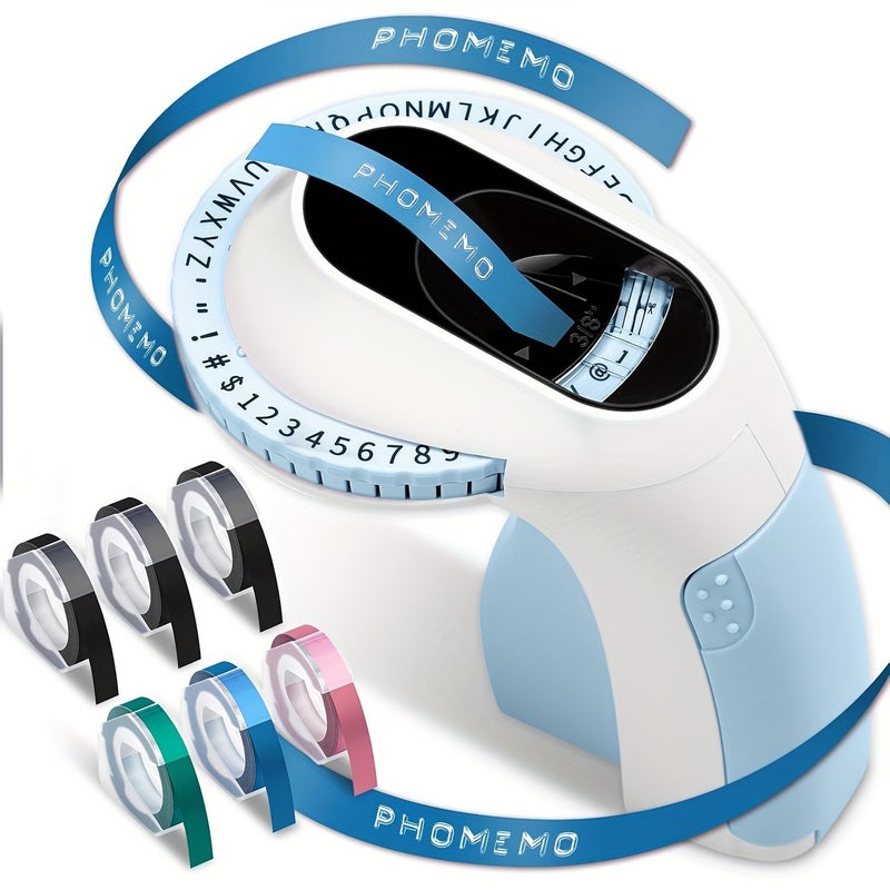 1pc Blue Label Maker with 6 Label Tapes Portable Handheld Label Machine for Home Office and Crafts - Image 3