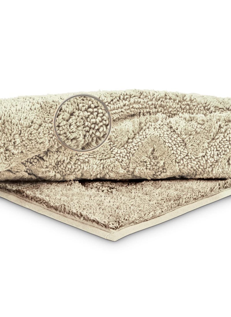 Freelance - Freelance Florence Cotton Main Entrance Doormat, Home Bathroom Floor Door Mats, Bath Mat Greek Key, 80 x 50 cm, Beige - Image 1
