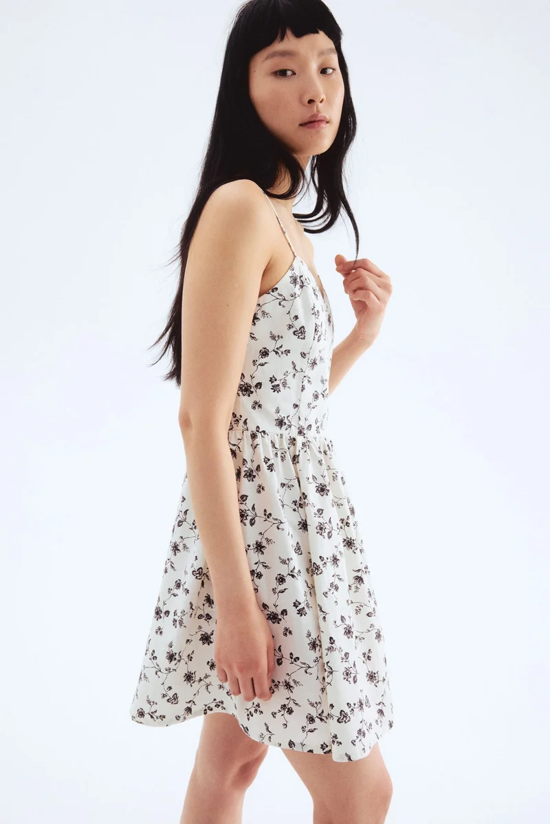 H&M Flared-skirt cotton dress