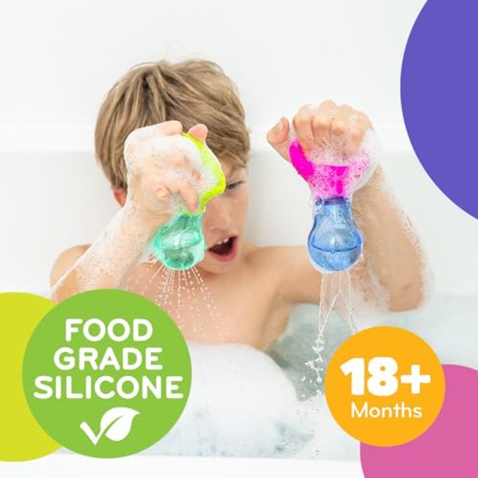 STRBOXONG Mobi Skwooshlz Water Squeeze Bulbs Silicone Baby Bath Toys, Baby Bathtub Toys for Toddlers, Latex and BPA Free, Food Grade Silicon, Easy to Clean Toddler Ages 1-3 (Pack of 2) - Image 5