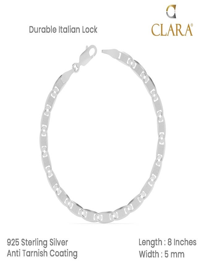 Clara Pure 925 Sterling Silver Zoltan Men Bracelet in 8 inches | Gift for Men and Boys| With Certificate of Authenticity and 925 Stamp - Image 5