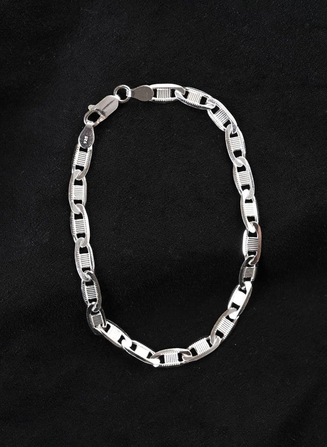 Clara Pure 925 Sterling Silver Zoltan Men Bracelet in 8 inches | Gift for Men and Boys| With Certificate of Authenticity and 925 Stamp - Image 2