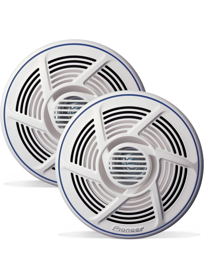 بايونير مكبرات صوت Pioneer TS-MR1600 مقاس 6.5 بوصة (زوج) – قدرة قصوى 100 واط، مقاومة للماء ومحمية من الأشعة فوق البنفسجية؛ مصممة للقوارب، ومركبات UTV وATV وSXS، والاستخدامات الخارجية والبحرية (مكبرات صوت متعددة الأغراض). - Image 1