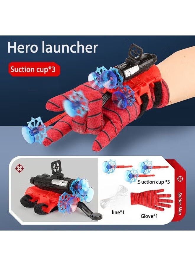 Ultimate Spiderman Gloves With Disc Launcher and Line Kids Toy, Soft Silicone Suction Cup Shooting, Super Hero Web Shooter for Kids, Spider Launcher Wrist Toys Costume Cosplay Hero Props Gift  - Image 1