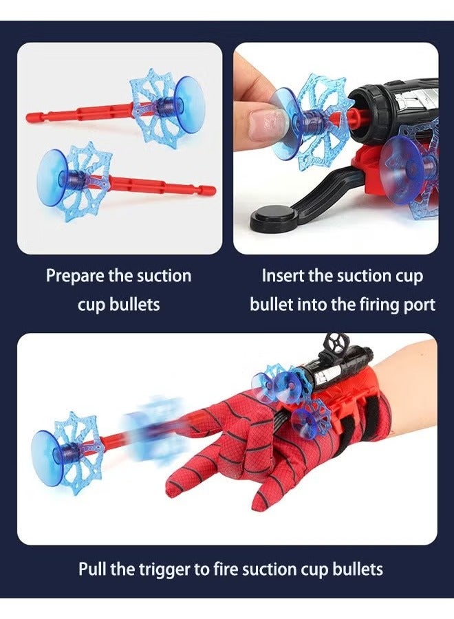 Ultimate Spiderman Gloves With Disc Launcher and Line Kids Toy, Soft Silicone Suction Cup Shooting, Super Hero Web Shooter for Kids, Spider Launcher Wrist Toys Costume Cosplay Hero Props Gift  - Image 3