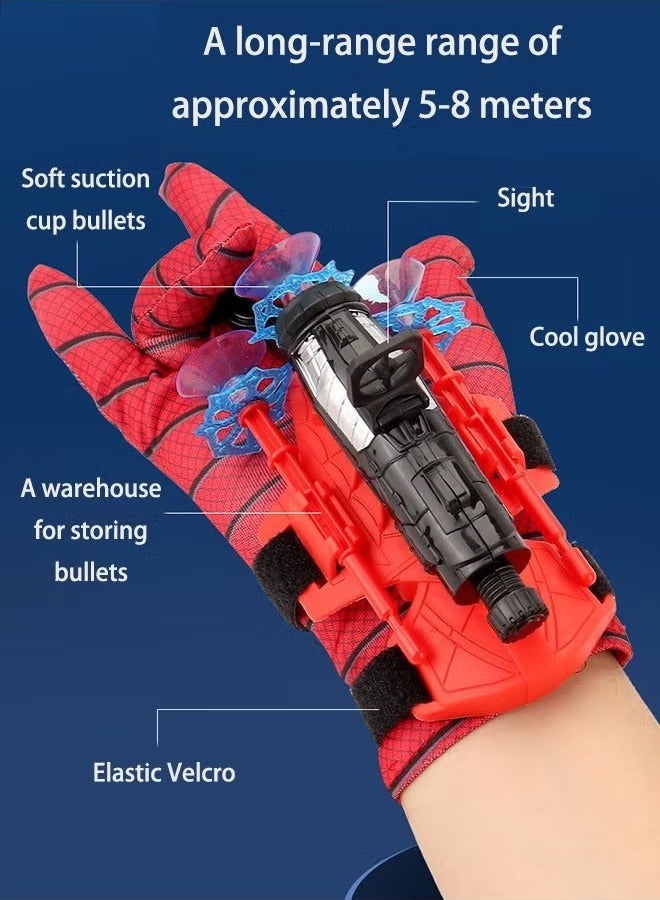 Ultimate Spiderman Gloves With Disc Launcher and Line Kids Toy, Soft Silicone Suction Cup Shooting, Super Hero Web Shooter for Kids, Spider Launcher Wrist Toys Costume Cosplay Hero Props Gift  - Image 4