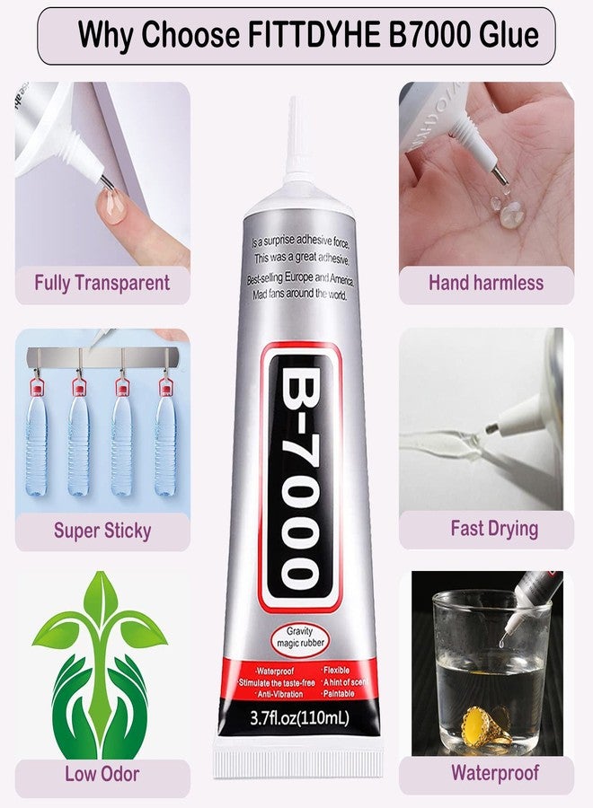 FITTDYHE 4.5oz B7000 Rhinestone Clear Glue for Jewelry Making, 110ml Fabric, Multipurpose for Cups, Rhinestones DIY Crafts, Nail Art, Makeup, Shoes, Mobile Phones, Tablet, Wood - Image 4