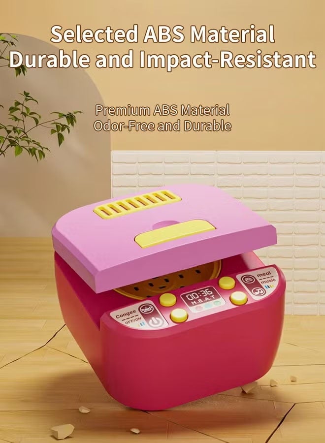 Kitchen Pretend Play Toy, Pretend Play Food for Kids Kitchen Simulation Induction Cooker Toy with Light and Sound, Spray Rice Cooker Multi-function Induction Cooker Children's Cooking Toys Kitchen Kitchenware Sets Toys with Play Pots, Pans, Utensils, Cookware, Play Food Set, Toy Vegetables, Learning Gift for Girls  Boys,Ideal Gift for Kids Aged 3+ - Image 5