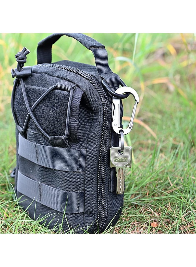 SYOSI Titanium Carabiner with Folding Knife, Small Edc Multitool Keychain, Protable Clip Box Cutter, Foldable Pocket Knife Carabiner for Outdoor, Office, Camping, Hiking - Image 2