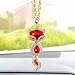 Motaney Sparkling Crystal Fox Rear View Mirror Accessories Bling Fox Cute Car Accessories for Women Interior Decor Little Car Hanging OrnamentBag Charms - Image 2