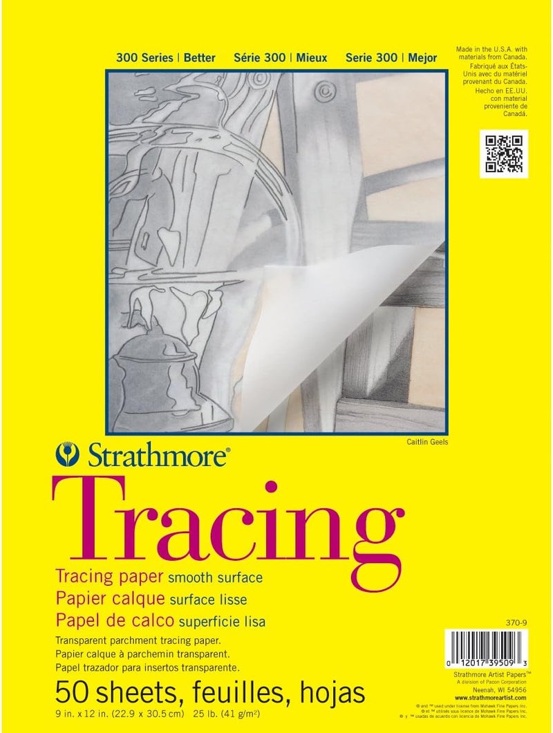 Strathmore 300 Series Tracing Paper Pad - 11x14 inches, 50 Sheets, Smooth Surface - Image 1