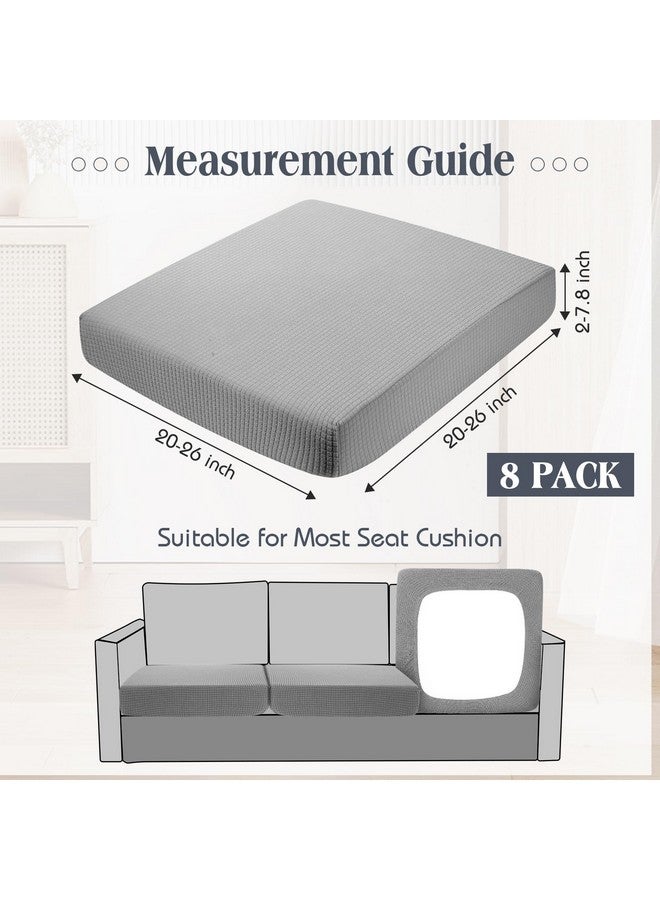 نيووي أغطية وسائد أريكة قابلة للتمدد من Newwiee، 8 أغطية وسائد خارجية، أغطية بديلة للأريكة، غطاء مقعد أريكة، غطاء كرسي ناعم، واقي أثاث للحيوانات الأليفة (رمادي فاتح، مقاوم للماء) - Image 2