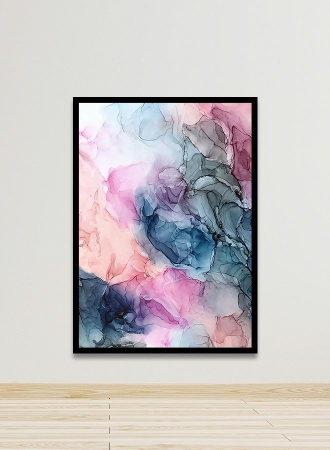 ماركتنا لوحة جدارية قماشية فنية لتزيين الحائط بتصميم تجريدي مع برواز اسود مجوف مقاس 120x80سم قطعة واحدة - Image 1