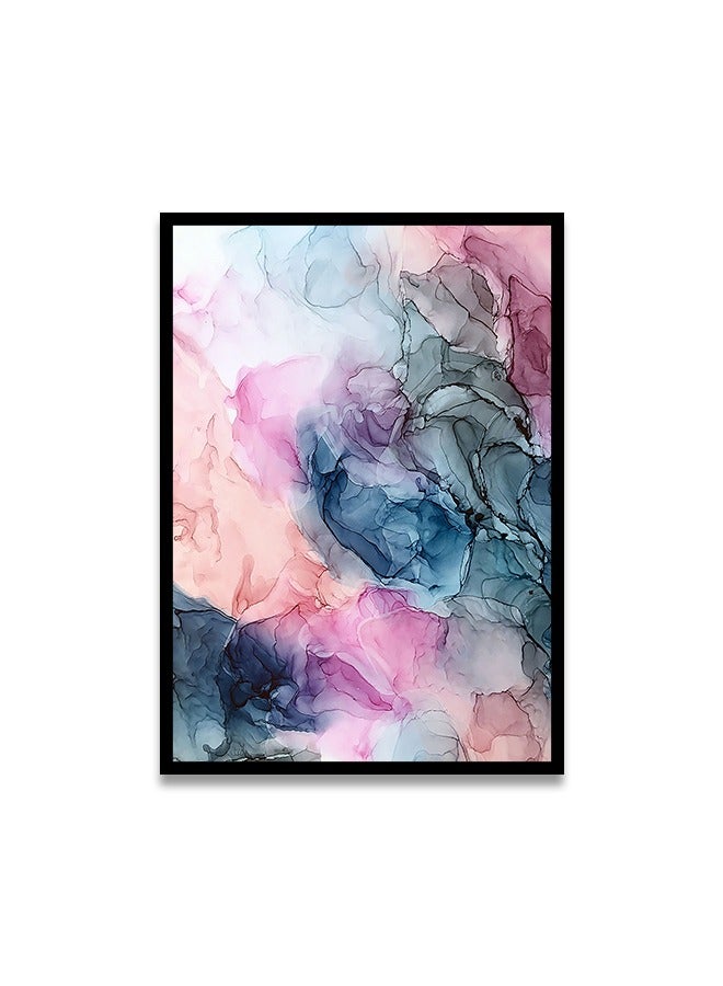 ماركتنا لوحة جدارية قماشية فنية لتزيين الحائط بتصميم تجريدي مع برواز اسود مجوف مقاس 120x80سم قطعة واحدة - Image 2