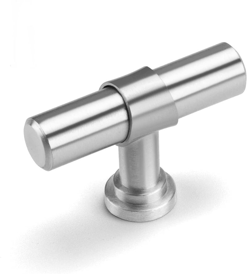 homdiy 10 Pack Brushed Nickel Cabinet Knobs Single Hole Silver Dresser Pulls T Bar Drawer Kitchen Hardware