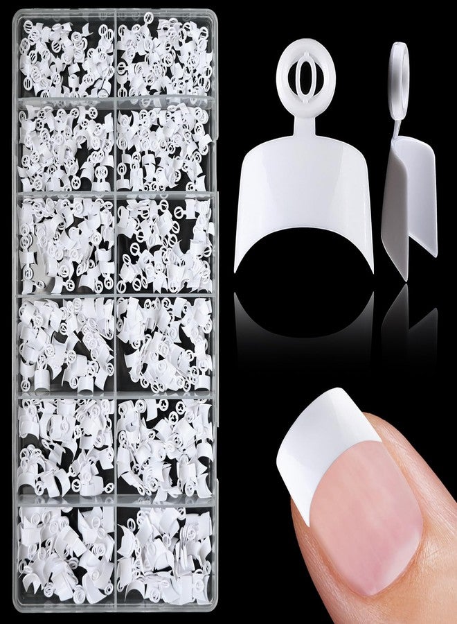 Lifextol 600PCS Short Gel Nail Tips Square Press on Nails White Acrylic Nail Tips Square Fake Nails, 12 Sizes Half Cover Soft Gel Nails Tips Kit for False Nails Extension Artificial Fingernails -D - Image 1