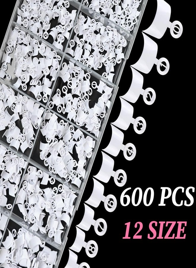 Lifextol 600PCS Short Gel Nail Tips Square Press on Nails White Acrylic Nail Tips Square Fake Nails, 12 Sizes Half Cover Soft Gel Nails Tips Kit for False Nails Extension Artificial Fingernails -D - Image 2