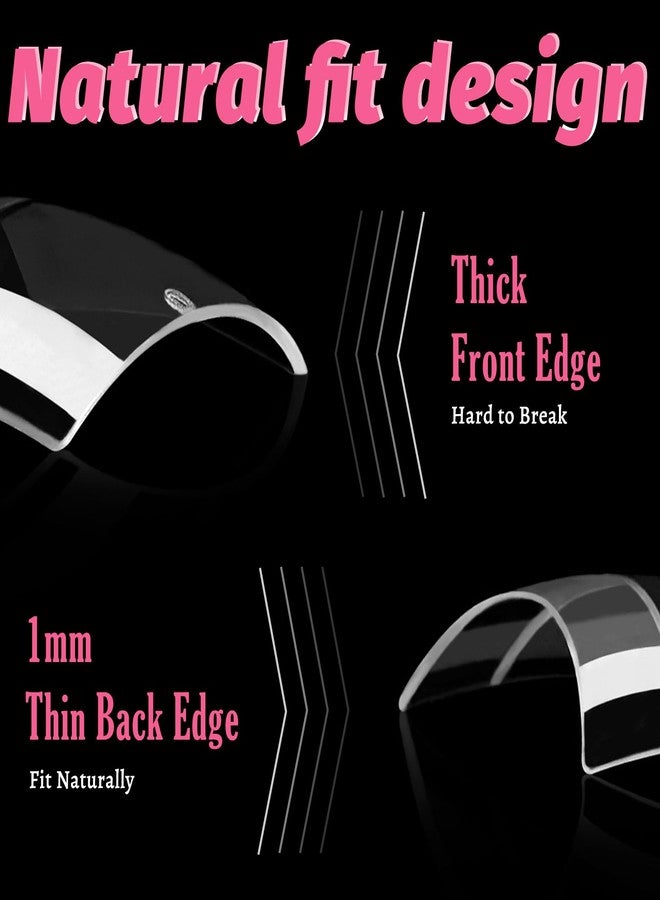 Lifextol 600PCS Short Gel Nail Tips Square Press on Nails White Acrylic Nail Tips Square Fake Nails, 12 Sizes Half Cover Soft Gel Nails Tips Kit for False Nails Extension Artificial Fingernails -D - Image 3