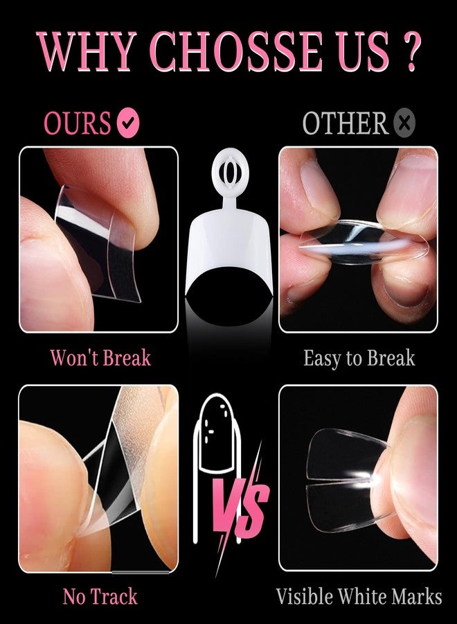 Lifextol 600PCS Short Gel Nail Tips Square Press on Nails White Acrylic Nail Tips Square Fake Nails, 12 Sizes Half Cover Soft Gel Nails Tips Kit for False Nails Extension Artificial Fingernails -D - Image 4