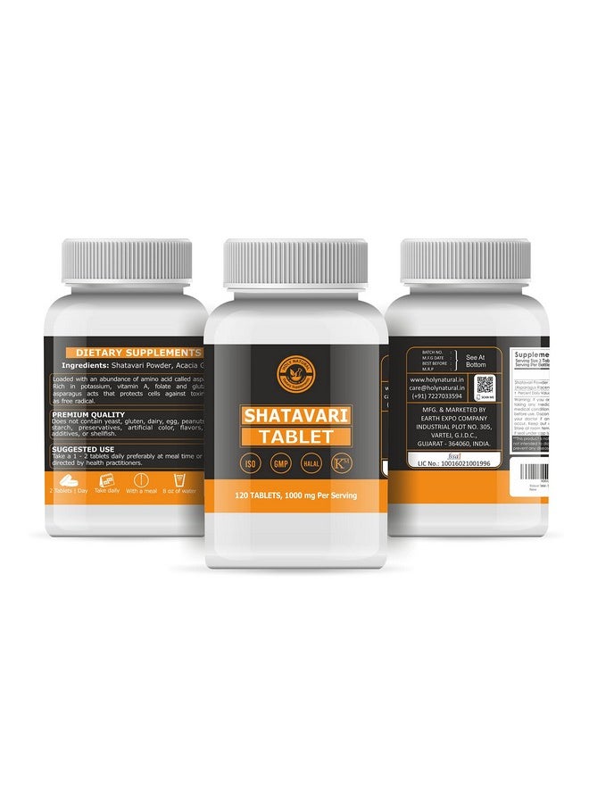 Shatavari Tablet - 1000 Mg Per Serving, 120 Tablet, 100% Pure And Natural - Dietary Supplement
