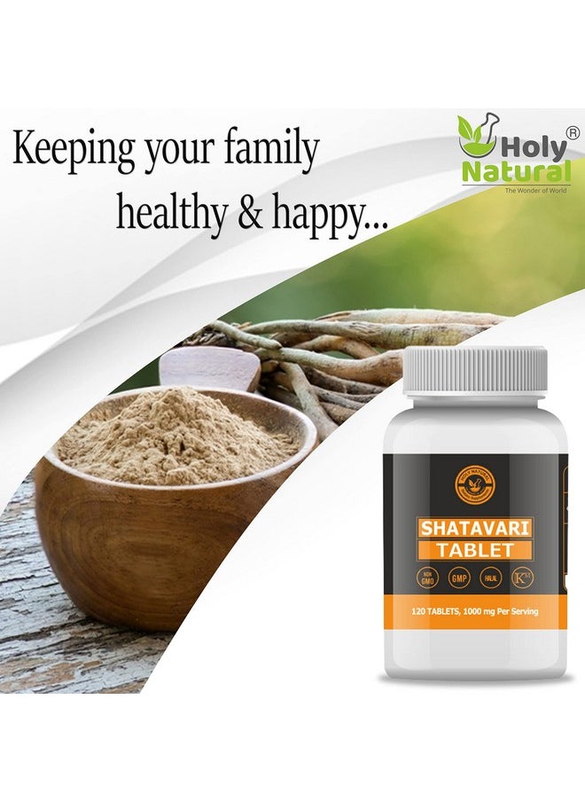Shatavari Tablet - 1000 Mg Per Serving, 120 Tablet, 100% Pure And Natural - Dietary Supplement