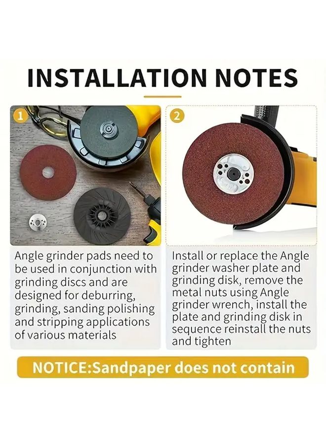 5 8 11 Angle Grinder Ribbed Backing Pad Resin Fiber Disc For Grinding Polishing Sanding Woodworking - Image 2