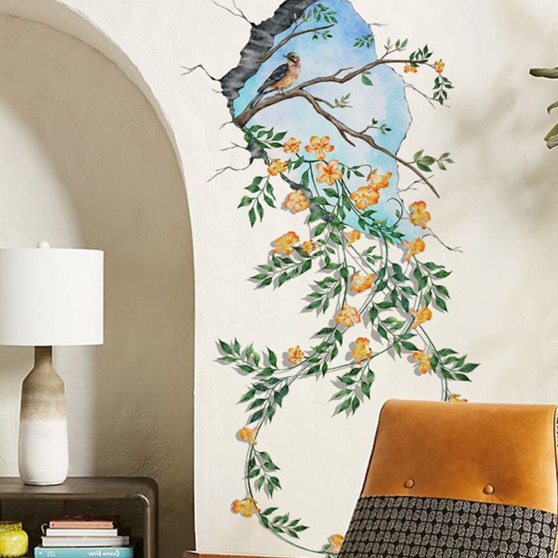 2 Sheets Tree Wall Decals Wall Sticker Hanging Vine Floral Wall Sticker Bedroom Living Room Wall Decor - Image 3