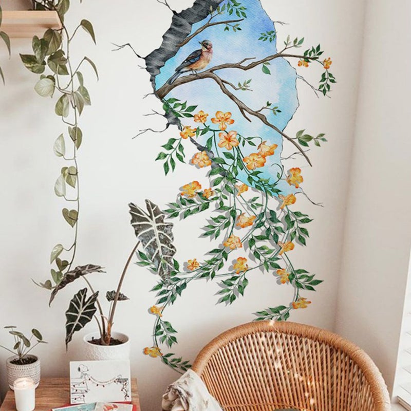 2 Sheets Tree Wall Decals Wall Sticker Hanging Vine Floral Wall Sticker Bedroom Living Room Wall Decor - Image 4
