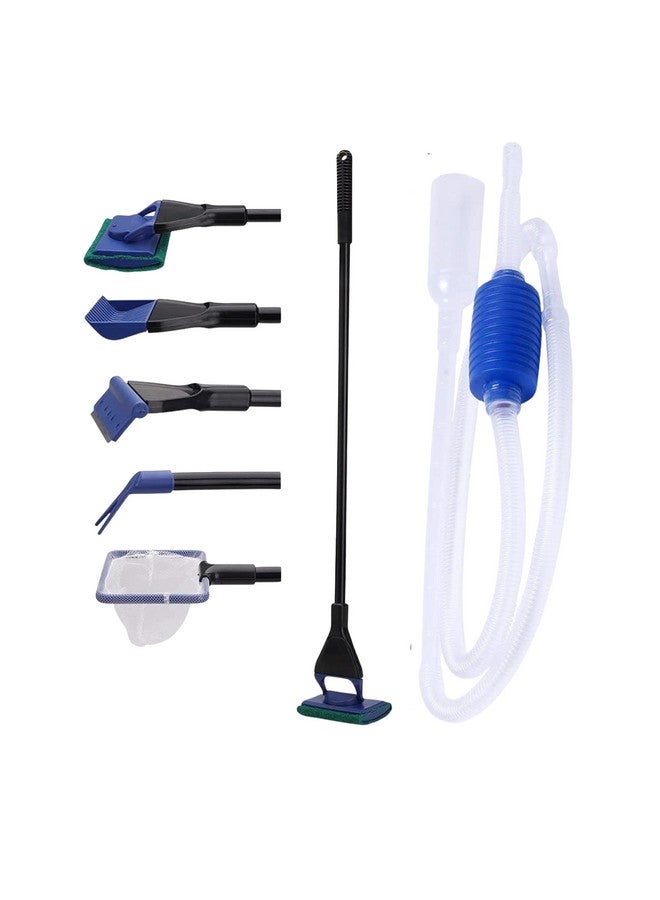 أدوات تنظيف حوض السمك | سيفون حوض السمك | تغيير مياه حوض السمك، مع مجموعة أدوات تنظيف قابلة للفصل 5 في 1 (مجموعة حوض السمك 5 في 1 + مضخة سيفون) - Image 1