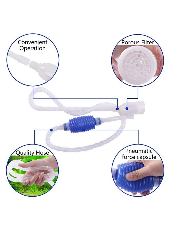 أدوات تنظيف حوض السمك | سيفون حوض السمك | تغيير مياه حوض السمك، مع مجموعة أدوات تنظيف قابلة للفصل 5 في 1 (مجموعة حوض السمك 5 في 1 + مضخة سيفون) - Image 3