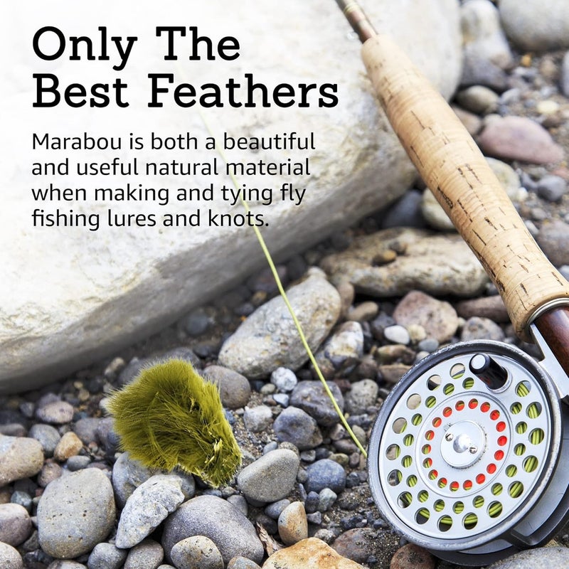 Creative Angler Strung Marabou Bird Feathers for Tying Fly Fishing Flies - Fly Tying Accessories - Perfect Choice for Tail & Wings and Easy to Tie On The Lure - Image 3
